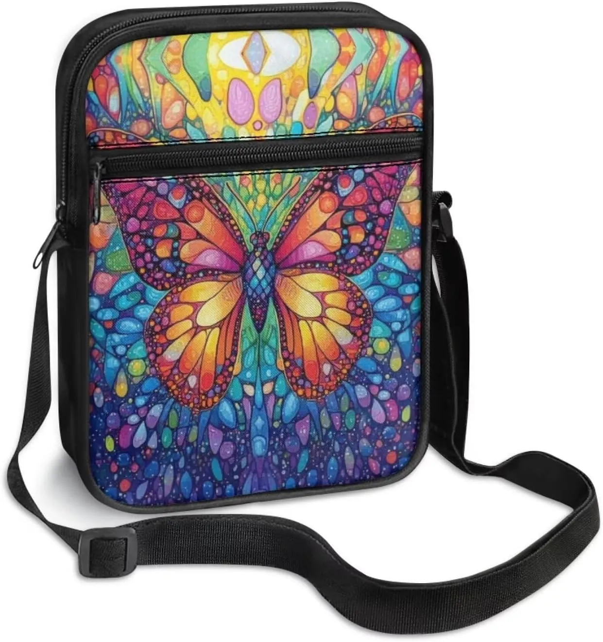 Little Messenger Bag Women's Lightweight Adjustable Strap Crossbody Purse with Zipper Pockets