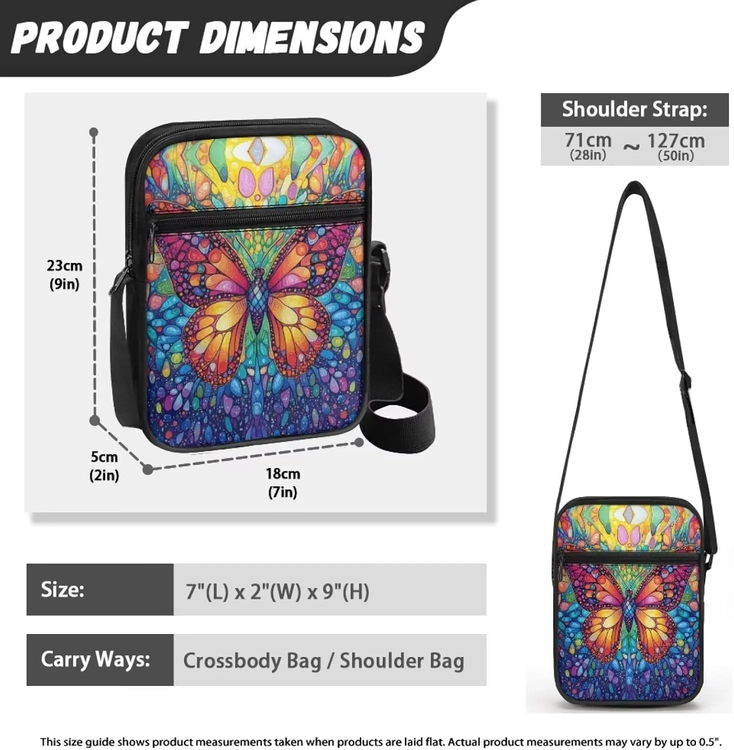 Little Messenger Bag Women's Lightweight Adjustable Strap Crossbody Purse with Zipper Pockets