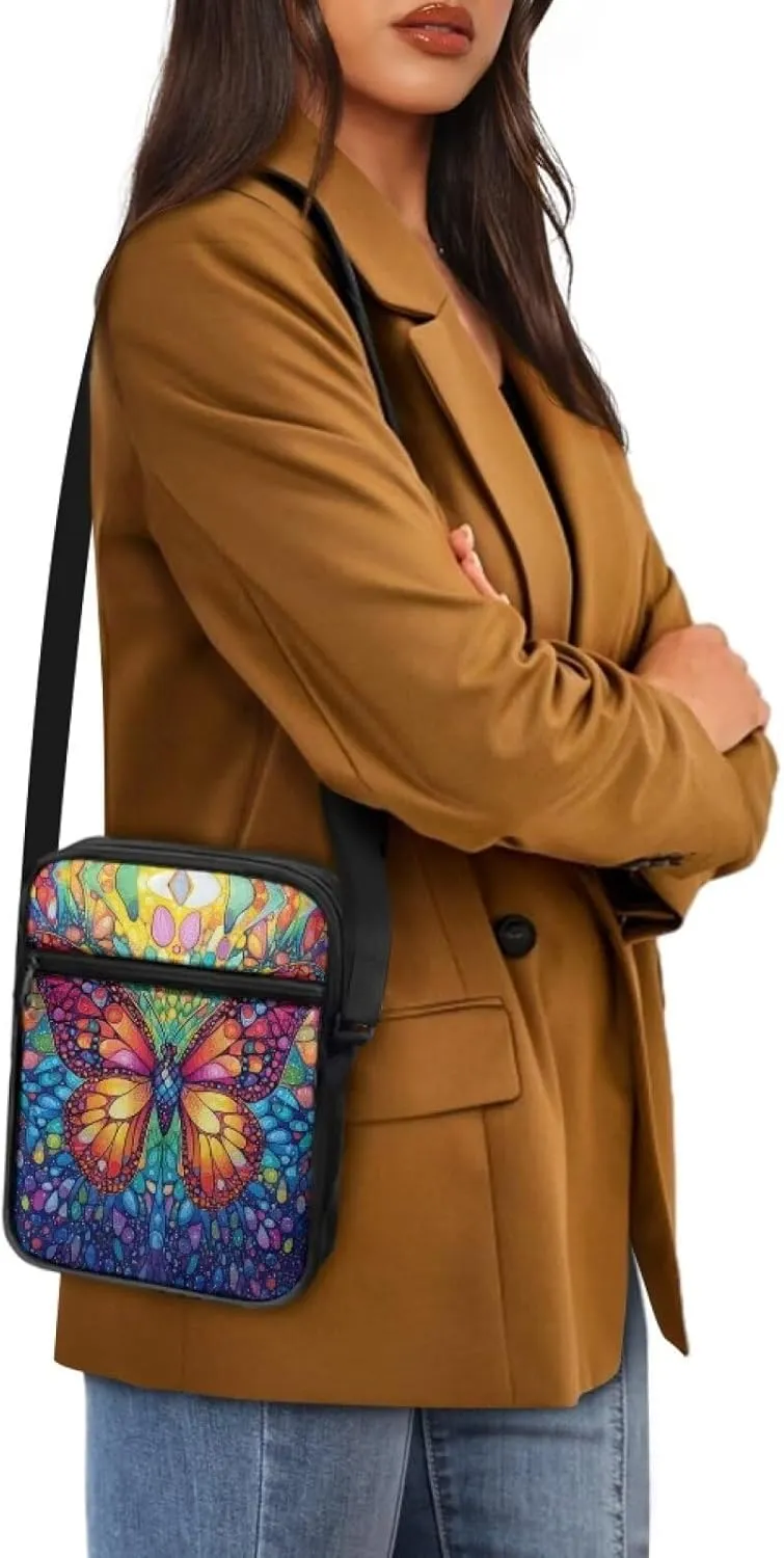 Little Messenger Bag Women's Lightweight Adjustable Strap Crossbody Purse with Zipper Pockets