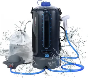 Lixada 12L/20L Water Bag Collapsible Water Container Portable Camping Shower Bag Water Bag with Air Pump for Outdoor