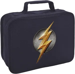LOGOVISION Justice League Movie Flash Logo Insulated Soft Sided Lunch Box - Reusable Lunch Bag For School Office Work, BPA Free, Navy