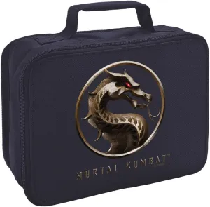 LOGOVISION Mortal Kombat Klassic Logo 2 Insulated Soft Sided Lunch Box - Reusable Lunch Bag For School Office Work, BPA Free, Navy