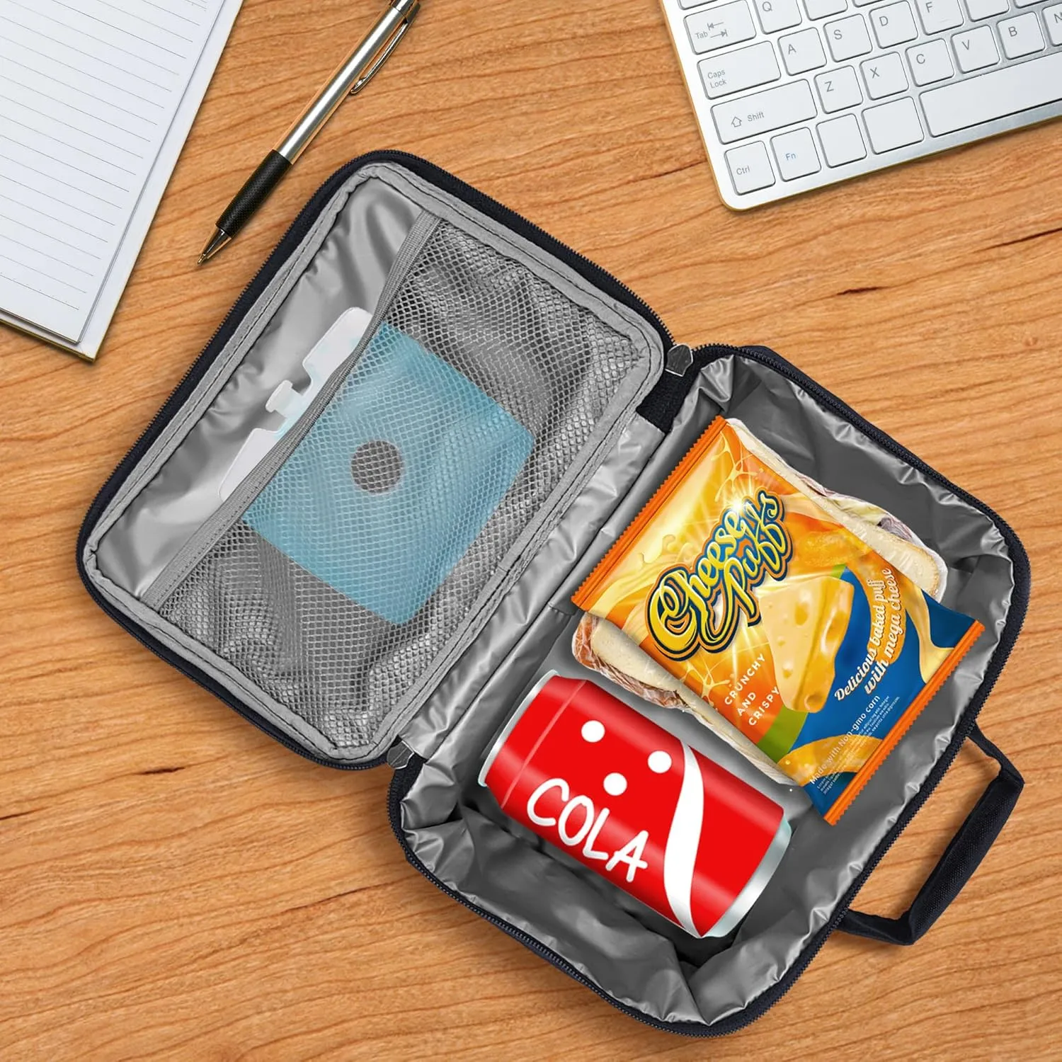LOGOVISION Pinky and the Brain Logo Insulated Soft Sided Lunch Box - Reusable Lunch Bag For School Office Work, BPA Free, Navy