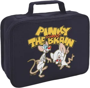 LOGOVISION Pinky and the Brain Logo Insulated Soft Sided Lunch Box - Reusable Lunch Bag For School Office Work, BPA Free, Navy