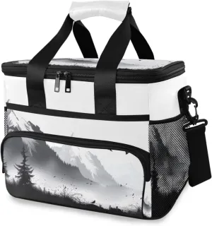 Lunch Bag for Women Men, Alpine Mountain Pattern Insulated Cooler Bag Leakproof Lunch Box with Adjustable Shoulder Strap for Work, Picnics, Meal Prep