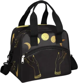 Lunch Bag for Women Men Lunar Variations Reusable Durable Insulated Lunch Box for Work Office Picnic Beach Hiking Lunch Tote Bag with Adjustable Shoulder Strap