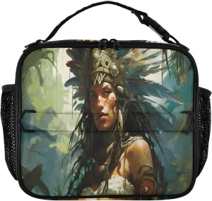 Lunch Bag Primitive Man Large Insulated Cooler Bag with Side Mesh Pockets and Shoulder Strap