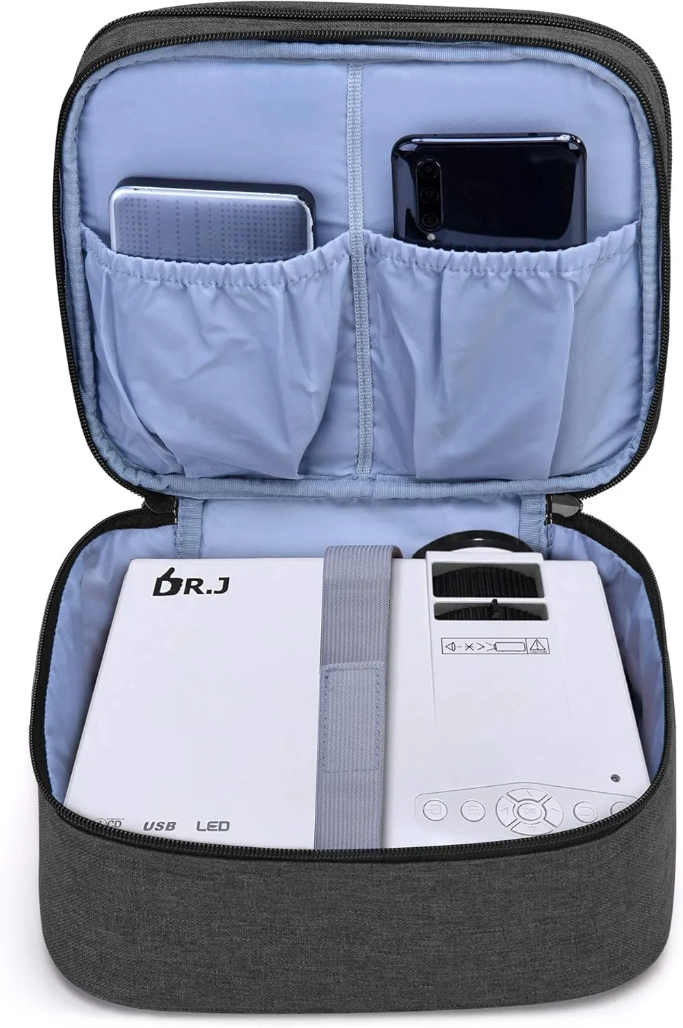 LUXJA Carrying Bag Compatible with DR.J Mini Projector, Portable Case for Mini Projector and Accessories, Black