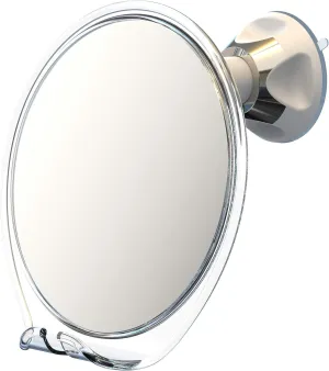 Luxo Shaving Mirror, Shower Mirror with a Razor Holder for Shaving with Powerful Suction Cup - Shatterproof Anti Fog Mirror for Shower (Clear)