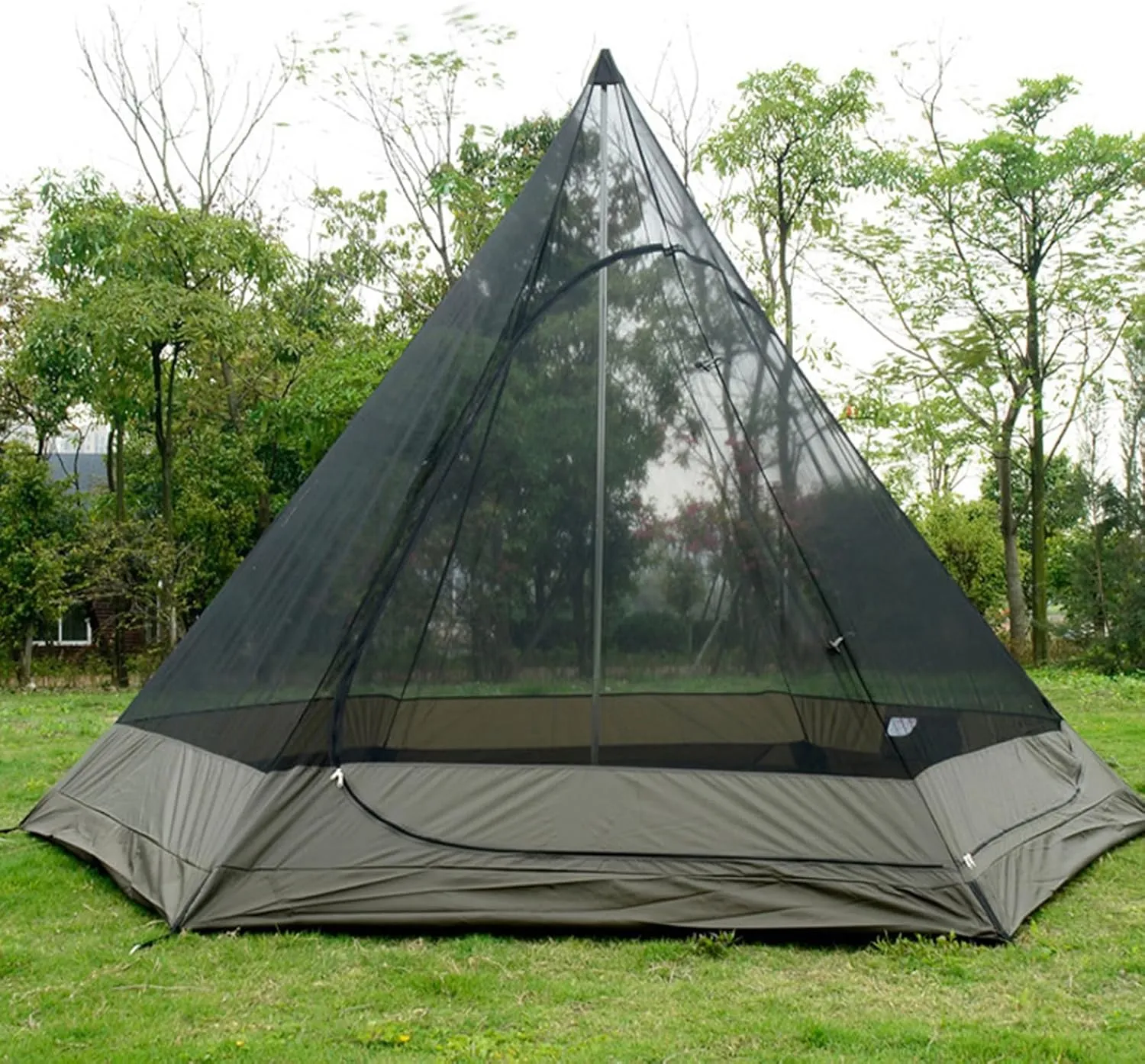 Luxury Yurt Tent for Family Glamping, Waterproof 4 Season Camping Tent for 5-6 People, Canvas Bell Tent for Family Camping, Outdoor Hunting Party