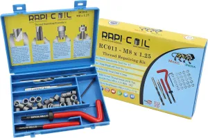 M8 x 1.25 Thread Repair Helicoil Kit, HSS M2 Tap & Drill, SS 304 Wire Inserts - Made in India