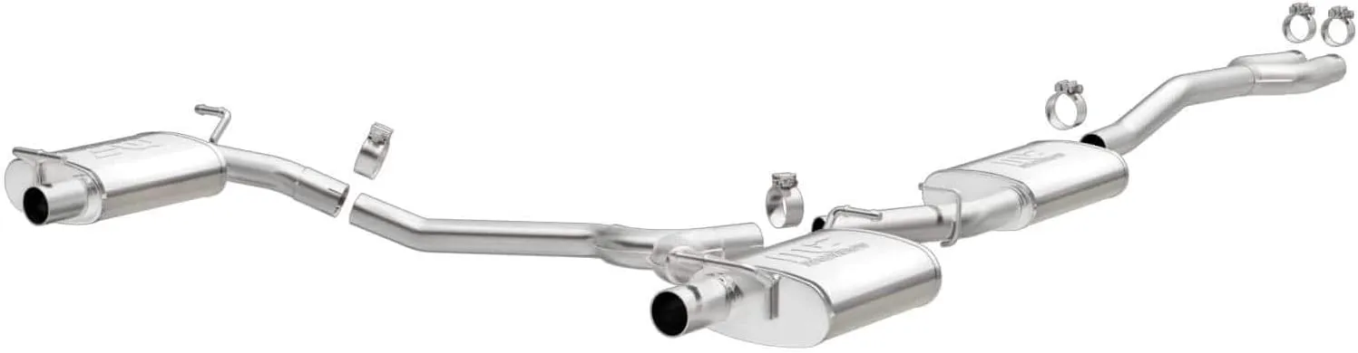 MagnaFlow Cat-Back Performance Exhaust System 19225 - Street Series, Stainless Steel 2.5in Main Piping, Dual Split Rear Exit, Satin Finish Exhaust Tip - Domestic Car Performance Exhaust Kit