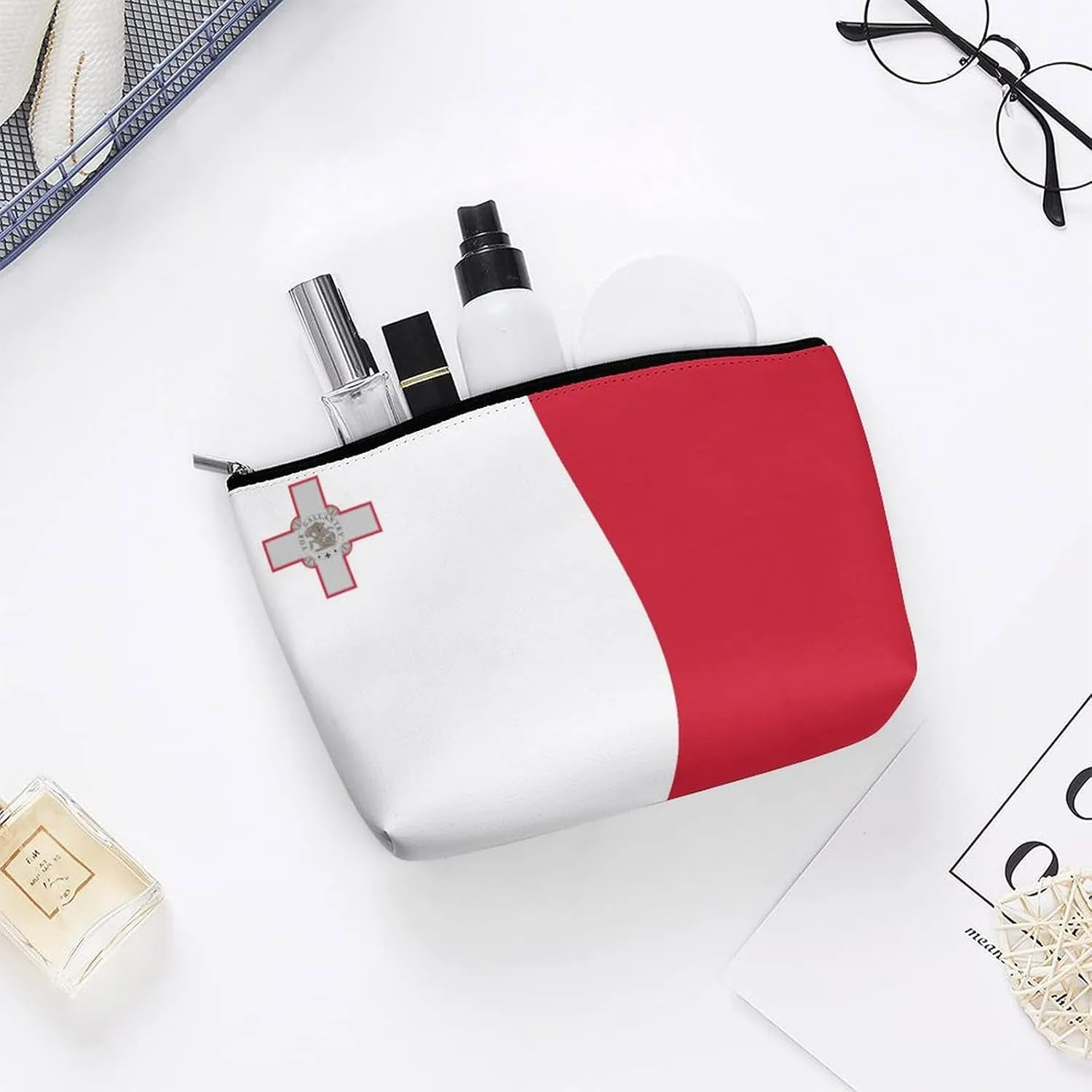 Malta Flag Travel-Friendly Cosmetic Bag Makeup Organizer for Women