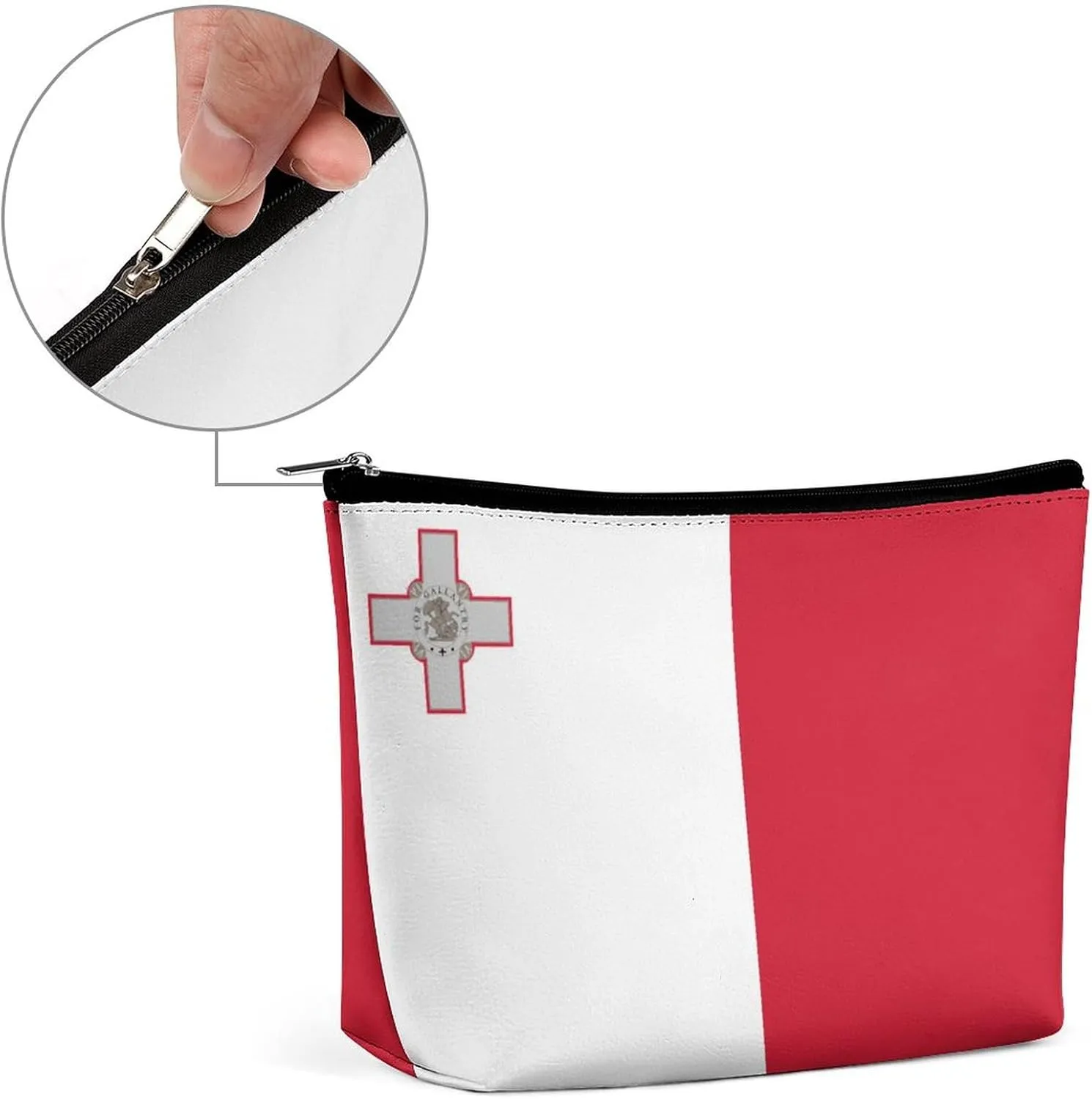 Malta Flag Travel-Friendly Cosmetic Bag Makeup Organizer for Women