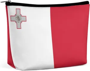 Malta Flag Travel-Friendly Cosmetic Bag Makeup Organizer for Women