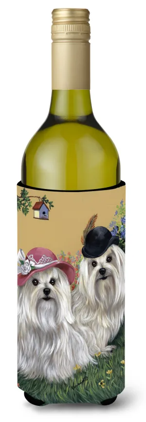 Maltese Mr & Mrs Wine Bottle Hugger PPP3112LITERK