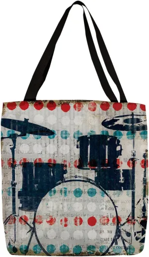 Manual Woodworkers & Weavers Shopping Tote, 16-Inch, British Invasion Drums