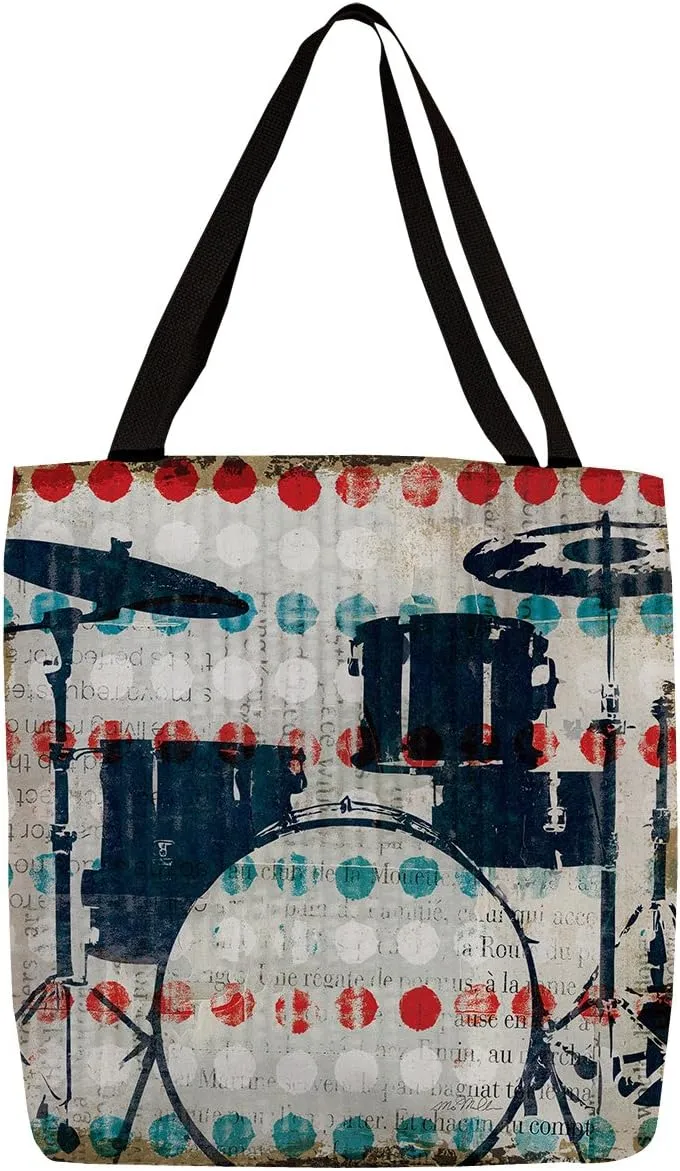Manual Woodworkers & Weavers Shopping Tote, 16-Inch, British Invasion Drums