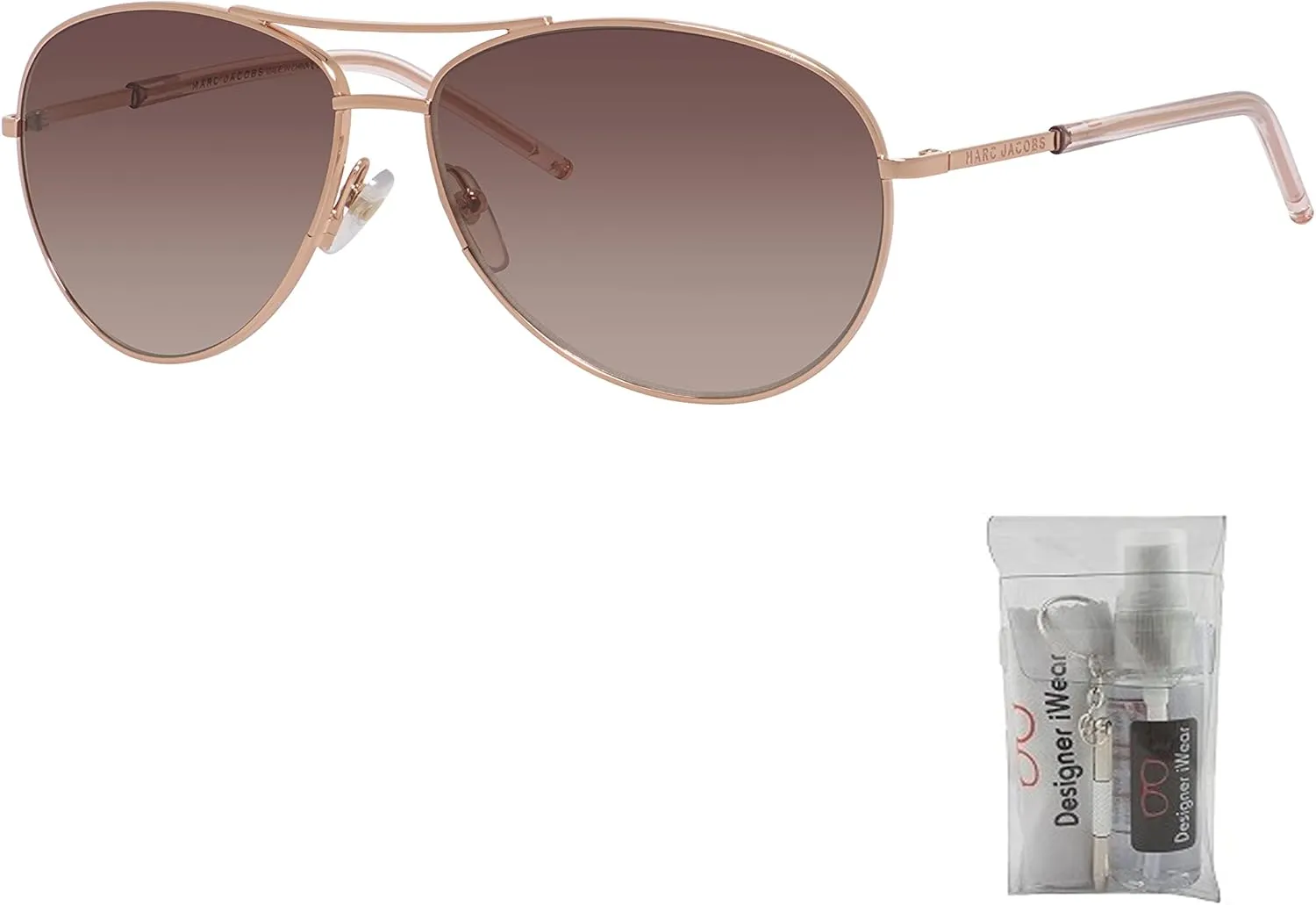 Marc Jacobs Marc59/s Aviator Sunglasses for Women   BUNDLE with Designer iWear Eyewear Care Kit