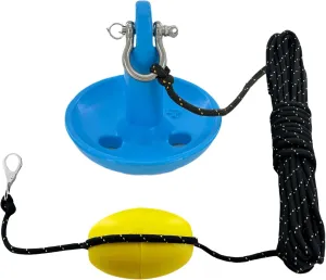 Marine Mushroom Anchor Kit 12 lb Blue PE Coated Kayak Anchor Accessories with 50 ft Rope for Fishing Kayaks, Canoe, Jet Ski, SUP Paddle Board and Small Boats
