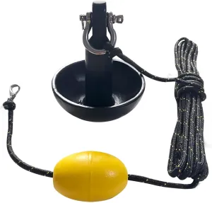 Marine Mushroom Anchor Kit 5 lb Black PE Coated Kayak Anchor Accessories with 30 ft Rope for Fishing Kayaks, Canoe, Jet Ski, SUP Paddle Board and Small Boats