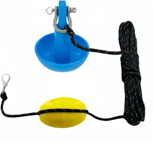 Marine Mushroom Anchor Kit 8 lb Blue PE Coated Kayak Anchor Accessories with 30 ft Rope for Fishing Kayaks, Canoe, Jet Ski, SUP Paddle Board and Small Boats