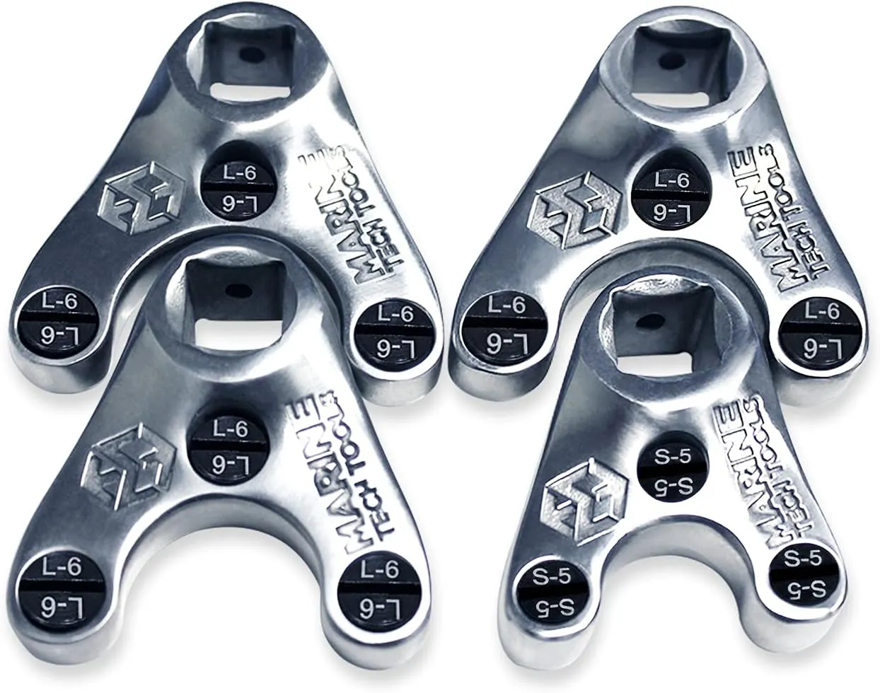 Marine Tech Tools 4-Piece Stainless Steel Pin Wrench Set, 40mm, 42mm, 46mm, 31mm