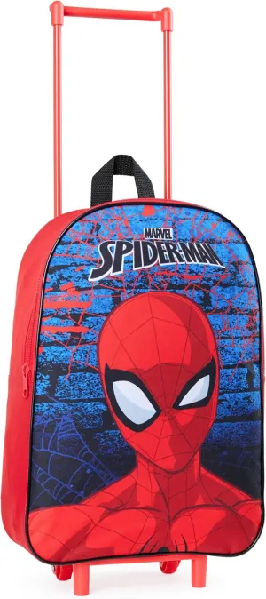 Marvel Spiderman Kids Suitcase, Foldable Trolley Bag 15.35”x 10.63” x 3.94”