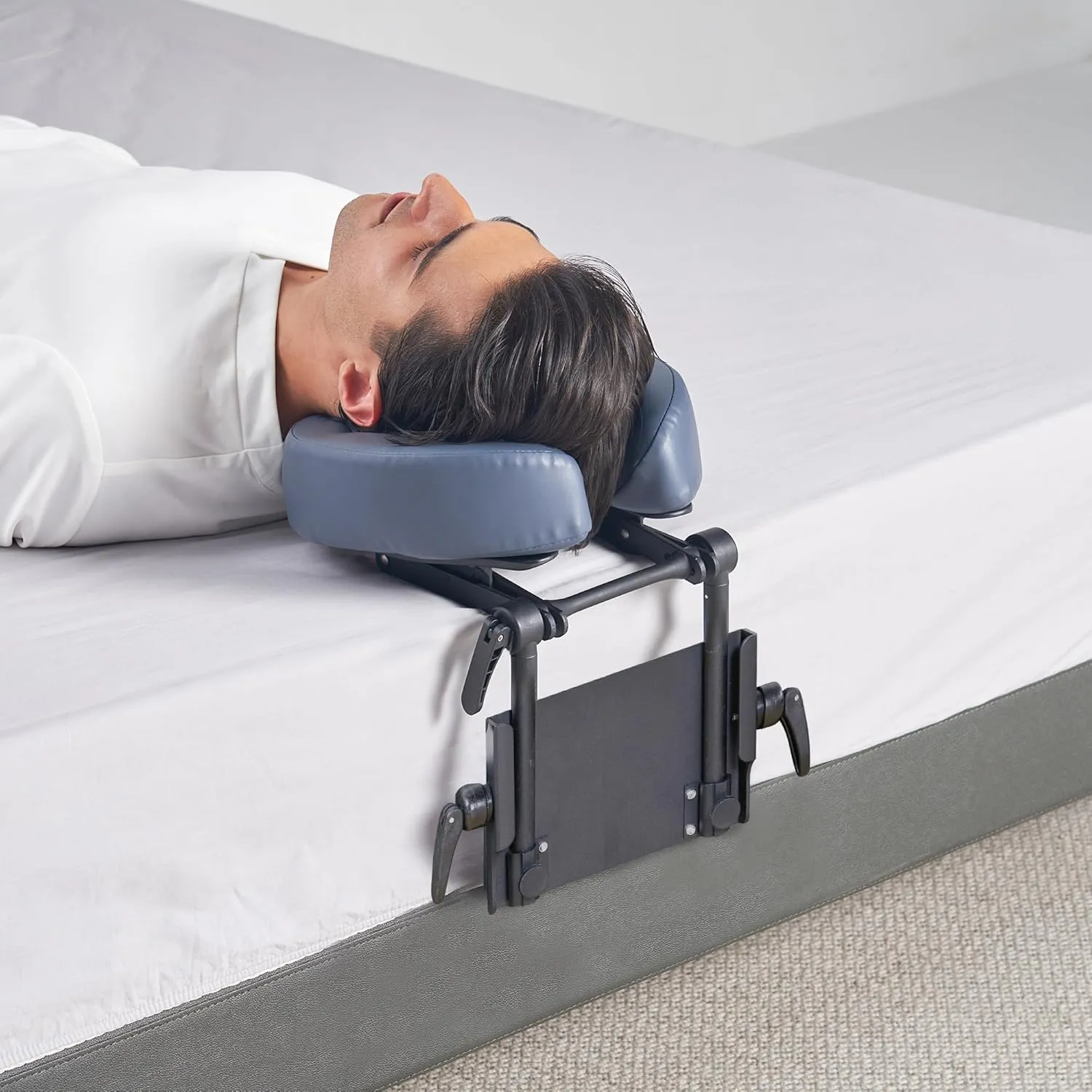 Master Massage Desktop Face Cradle Massage Kit – Table & Desk Top Face Pillow Support –Foldable Adjustable Head Rest Cushion Cradle - Massage Kit, Siesta Artifact, Eye Surgery Recovery, Royal Blue