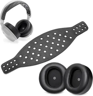 Maxwell Ear Pads   Wide Lambskin Headband Strap Compatible with Audeze Maxwell Wireless Gaming Headset, Premium Double-Sided Leather Handcrafted, Durable, Comfortable & Cooler