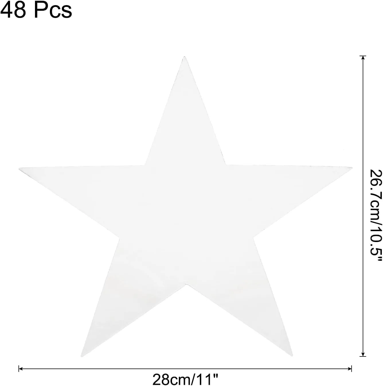 MECCANIXITY 48Pcs Silvery Star Cutouts Double Printed Paper Stars Decoration Cardboard Star for Classroom Wall Party Movie Night Party Supplies, 11 Inches