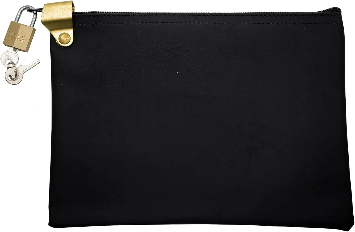 Medication Zipper Hood Security Bag with Included Padlock and Keys (Black)