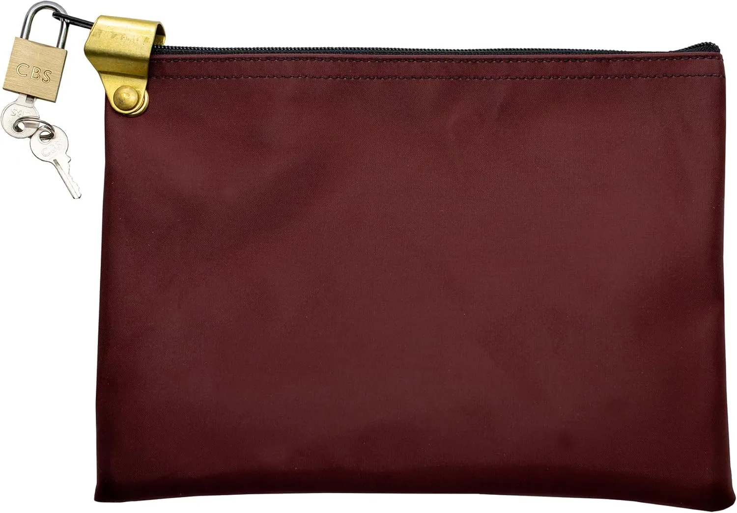 Medication Zipper Hood Security Bag with Included Padlock and Keys (Burgundy)