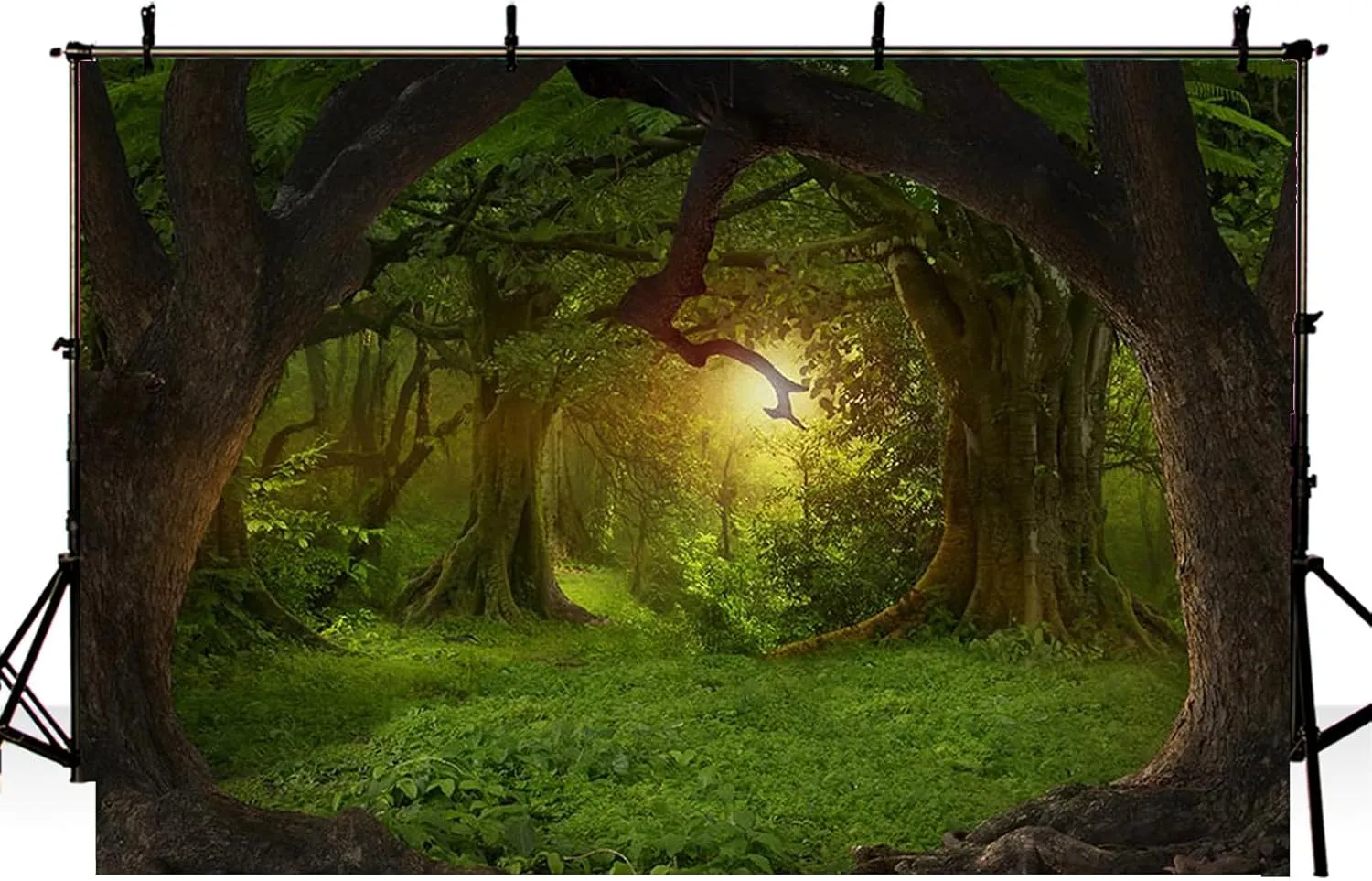 MEHOFOND 8x6ft Enchanted Jungle Forest Backdrop Wonderland Jungle Fairytale Natural Scenery Photography Background Birthday Party Decor Photo Booth Props