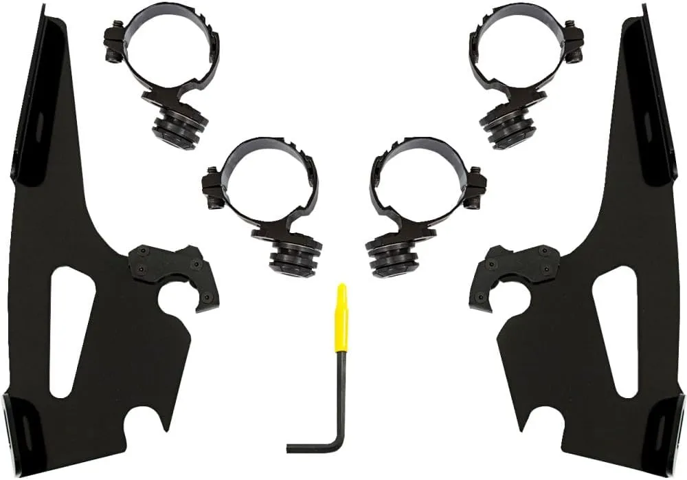 Memphis Shades MEB2067 Batwing Fairing for manual switch-Lock Mounting Kit - Black - HON