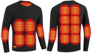 Men Electric Heated Underwear Tops 16 Zone USB Heating Thermal Shirt for Outdoor Cold Weather