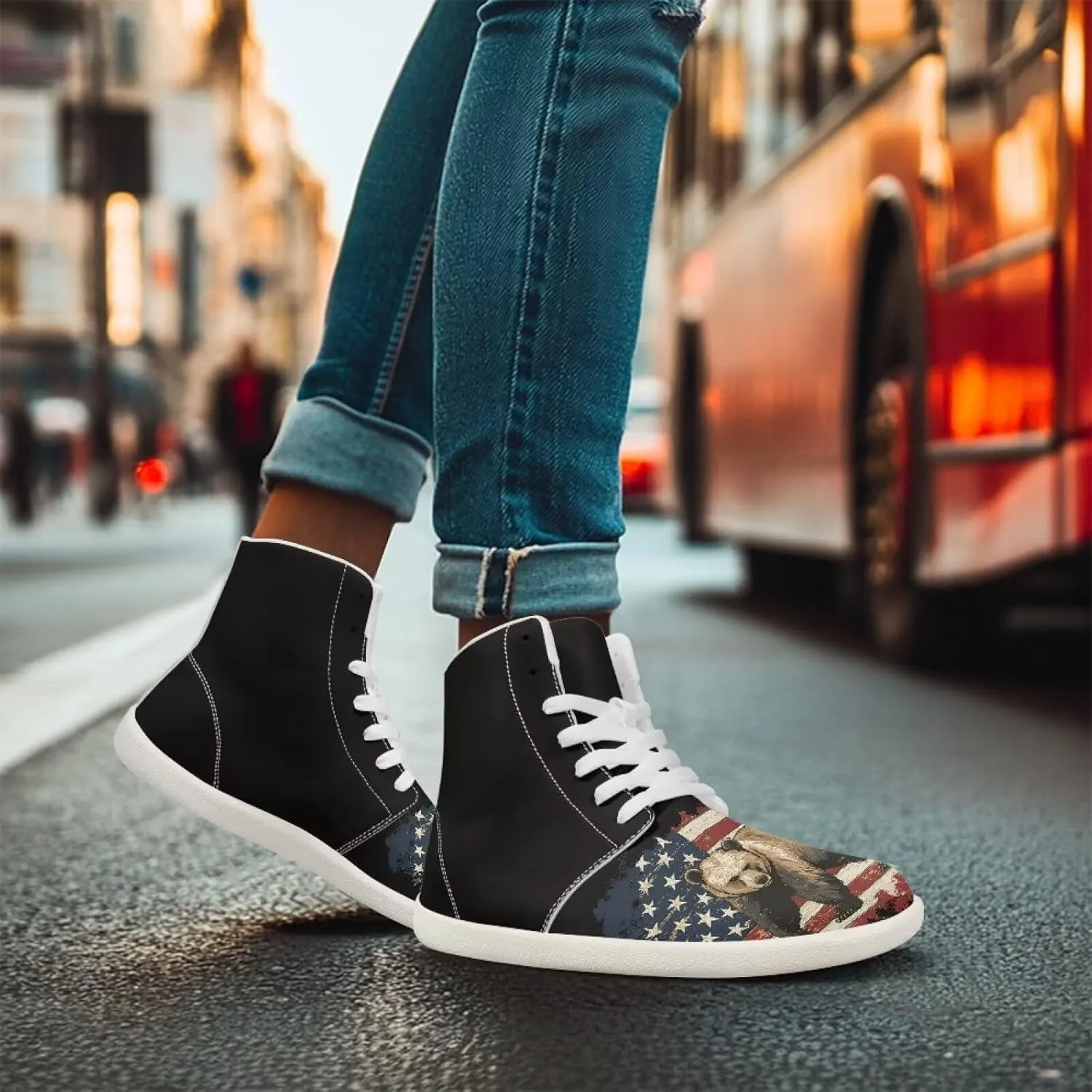 Men's Barefoot Wide Walking Shoes Zero Drop High Top Casual Shoes Lightweight Non Slip Sports Shoes for Adult Boys US 5-14