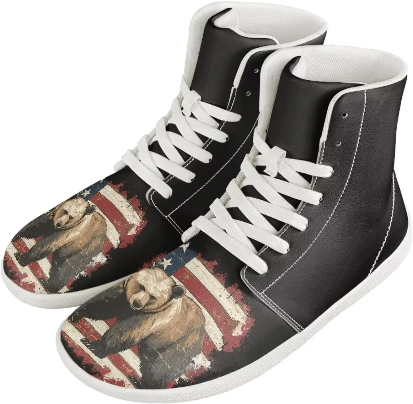 Men's Barefoot Wide Walking Shoes Zero Drop High Top Casual Shoes Lightweight Non Slip Sports Shoes for Adult Boys US 5-14