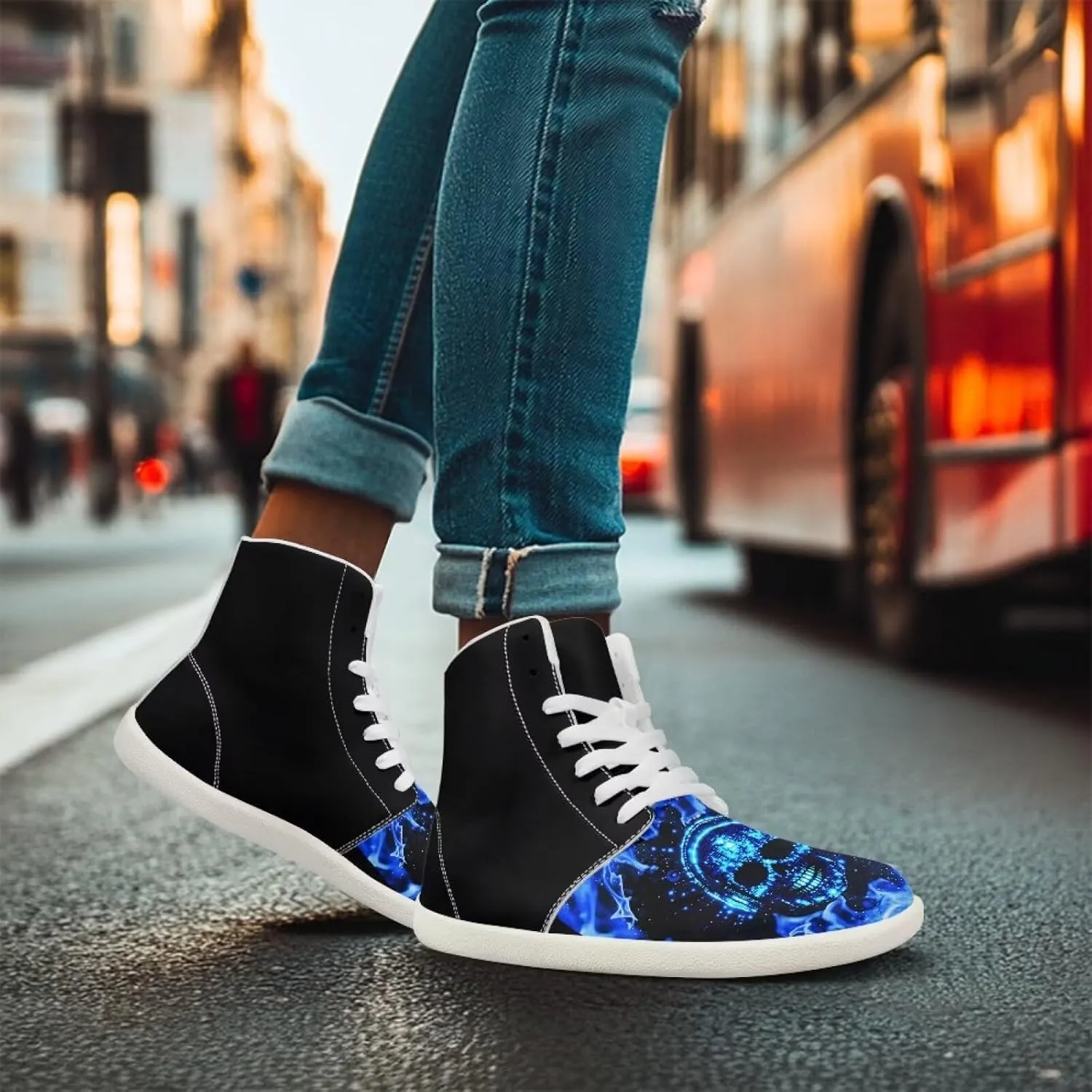 Men's Barefoot Wide Walking Shoes Zero Drop High Top Casual Shoes Lightweight Non Slip Sports Shoes for Adult Boys US 5-14