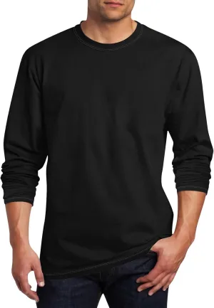 Men's Fall Sports Shirts Round Neck Loose Fit Tops Lightweight Long Sleeve Running Tee Casual Solid Comfy Gym Clothes