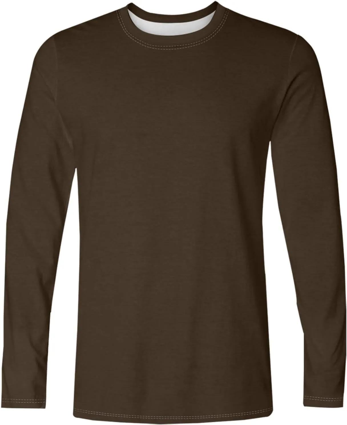 Men's Fall Sports Shirts Round Neck Loose Fit Tops Lightweight Long Sleeve Running Tee Casual Solid Comfy Gym Clothes