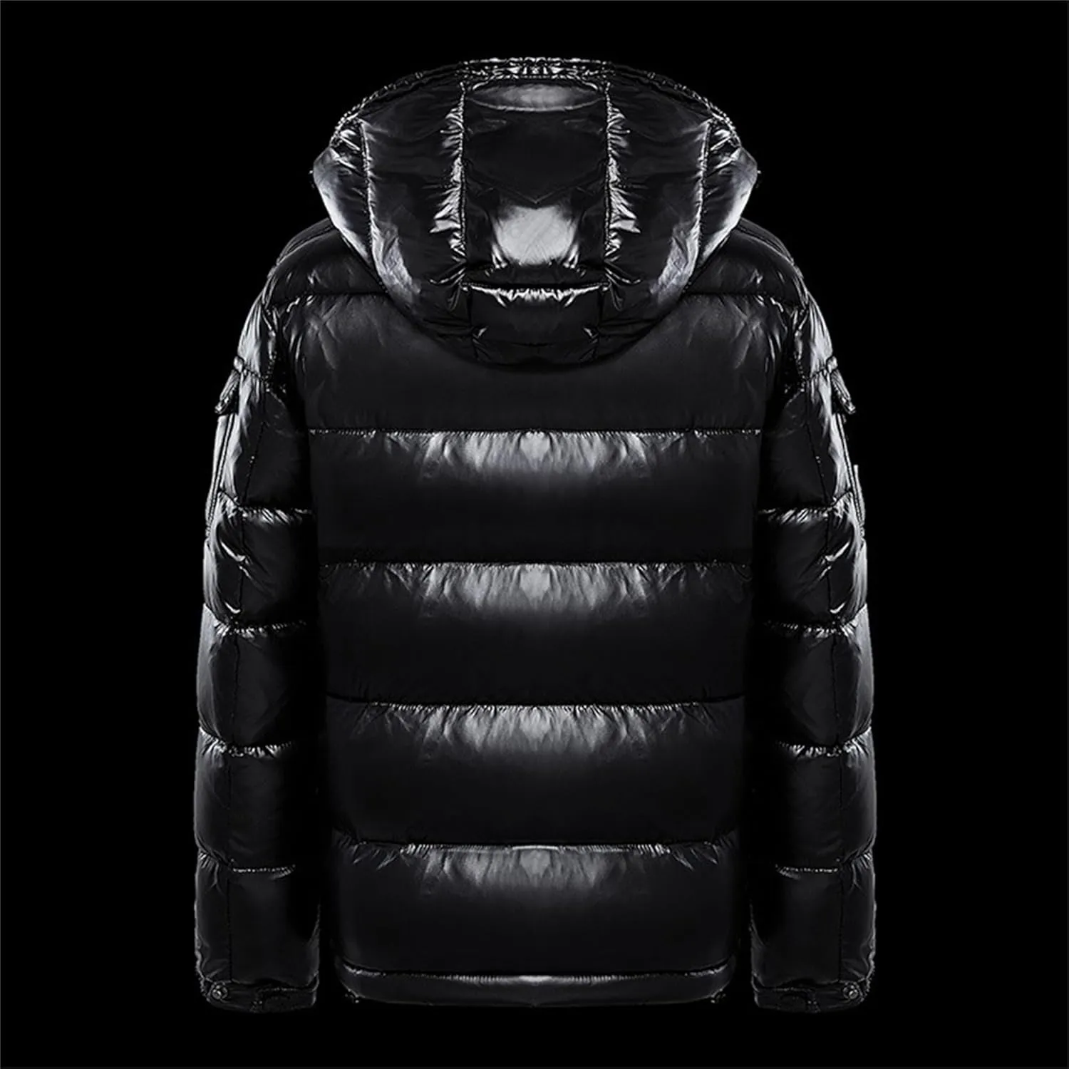 Men's Thermal Shiny Hooded Down Coat Casual Windproof Puffer Jacket Bubble Puffy Ski Parka with Hood