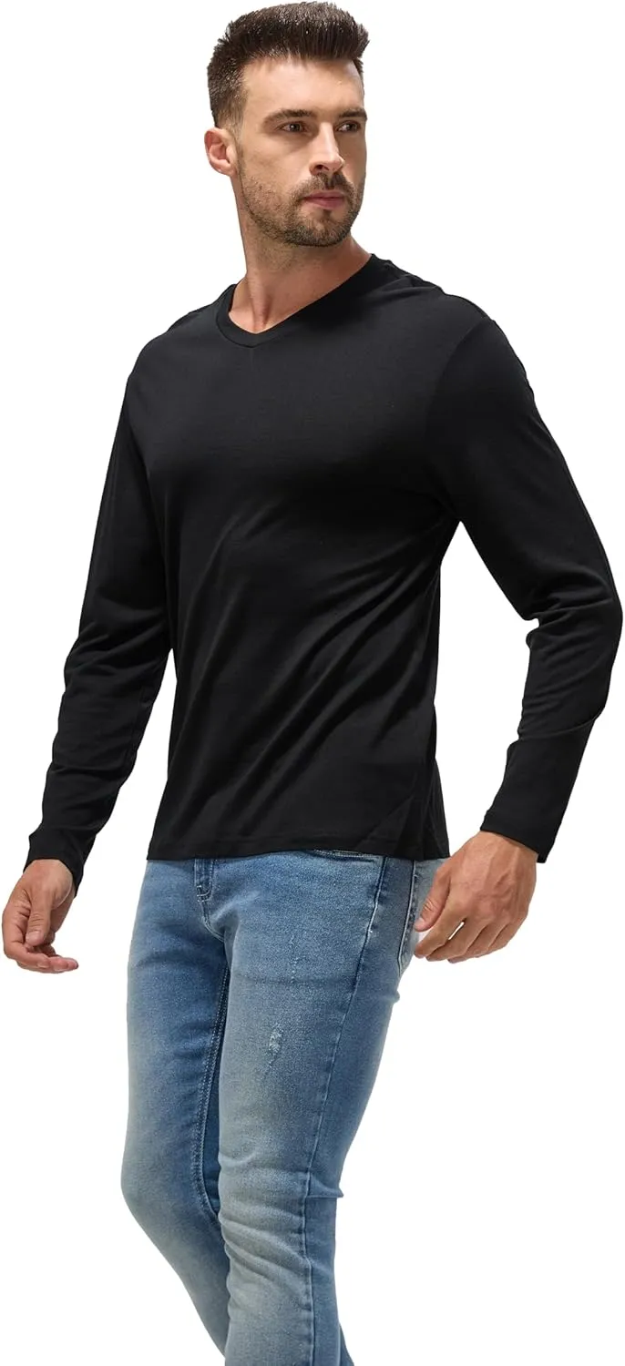 Men's Ultrafine 17.5 Micron Merino Base Layer | V-Neck Thermal Shirt, Moisture Wicking & Odor Resistant