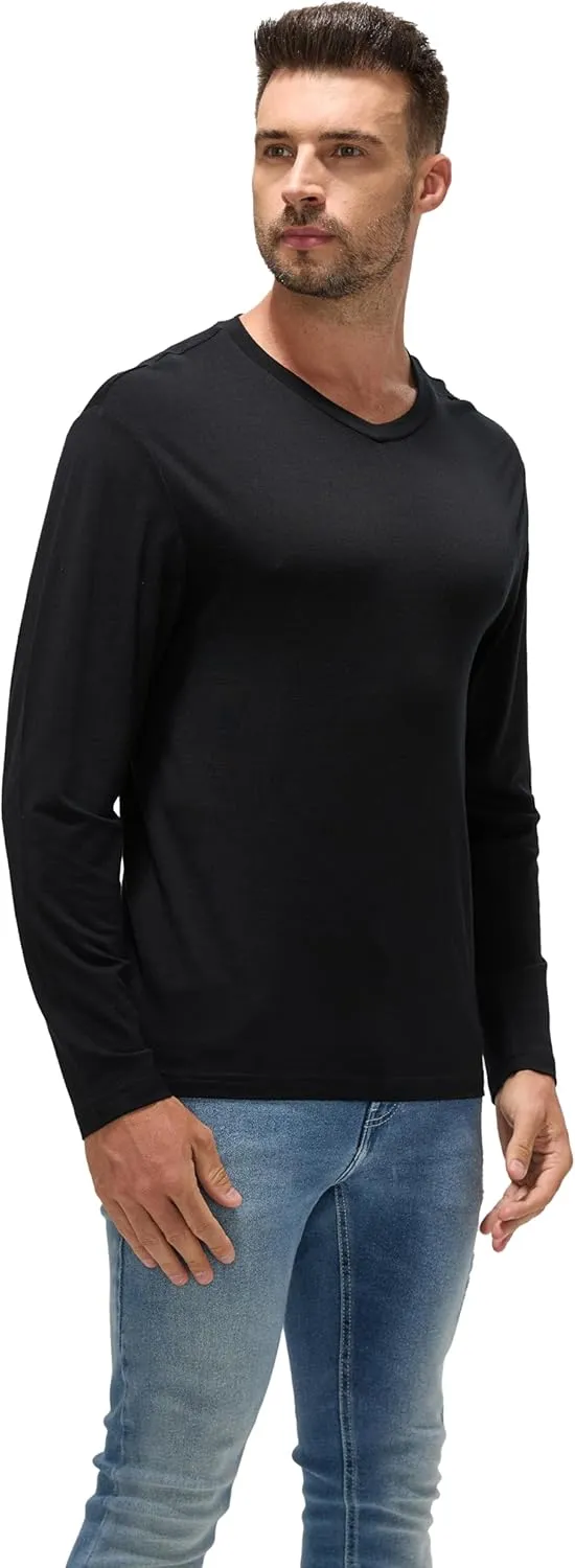 Men's Ultrafine 17.5 Micron Merino Base Layer | V-Neck Thermal Shirt, Moisture Wicking & Odor Resistant