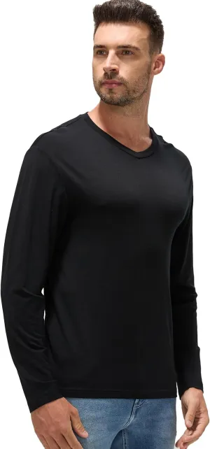 Men's Ultrafine 17.5 Micron Merino Base Layer | V-Neck Thermal Shirt, Moisture Wicking & Odor Resistant