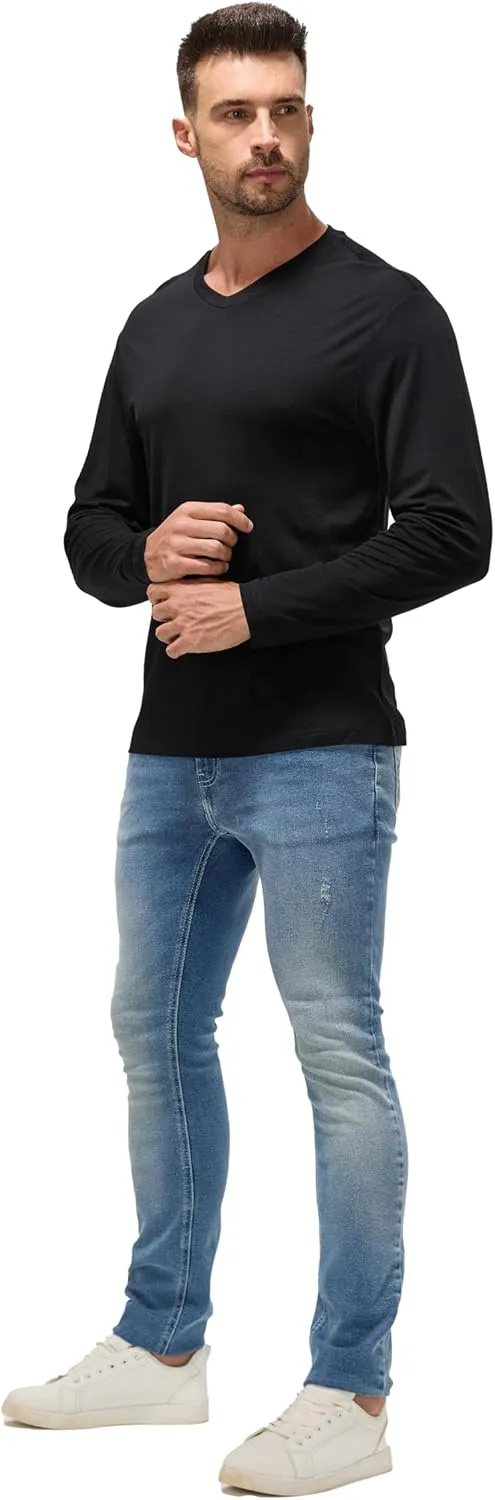 Men's Ultrafine 17.5 Micron Merino Base Layer | V-Neck Thermal Shirt, Moisture Wicking & Odor Resistant