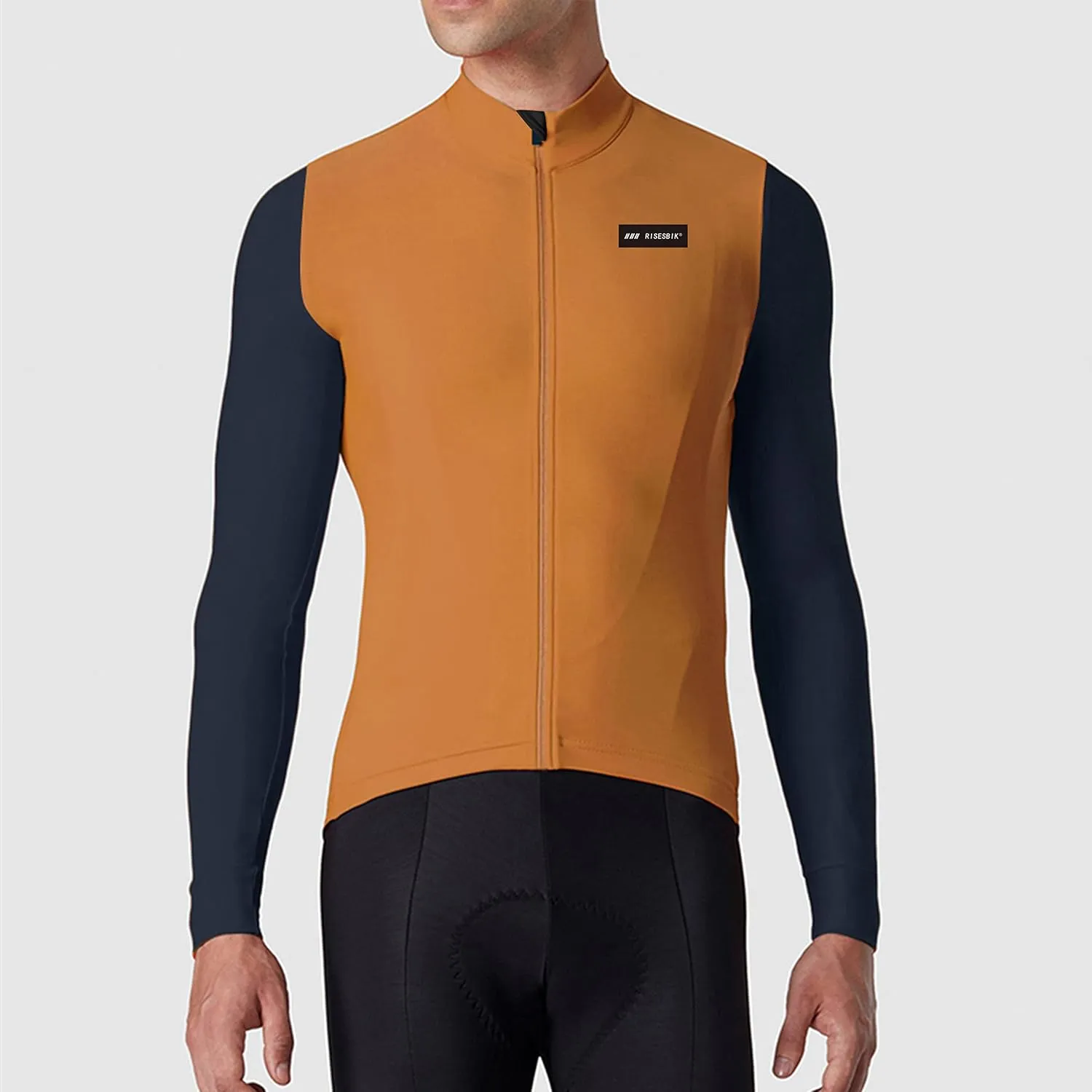 Men's Winter Cycling Jersey Thermal Long Sleeve Bicycle Clothing Fleece Bike Jersey Windproof Race Fit Lightweight