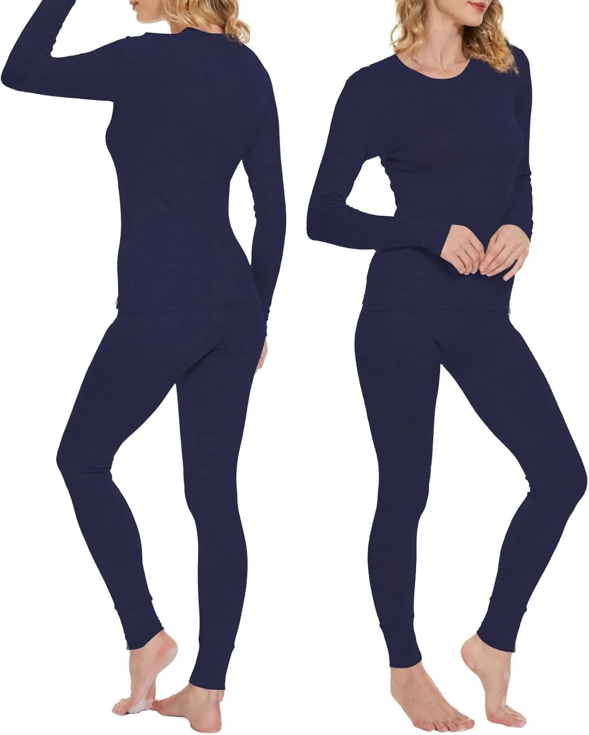 MERINNOVATION Merino Wool Base Layer Women 100% Merino Wool Long Sleeve Thermal Shirts for Women for Skiing Hiking