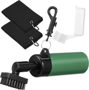 Mikikit 1Set Golf Club Cleaner Squeeze Bottle with Refillable Sprayer Durable Brush for Efficient Golf Club Groove Cleaning Includes Towels for Golf Accessories