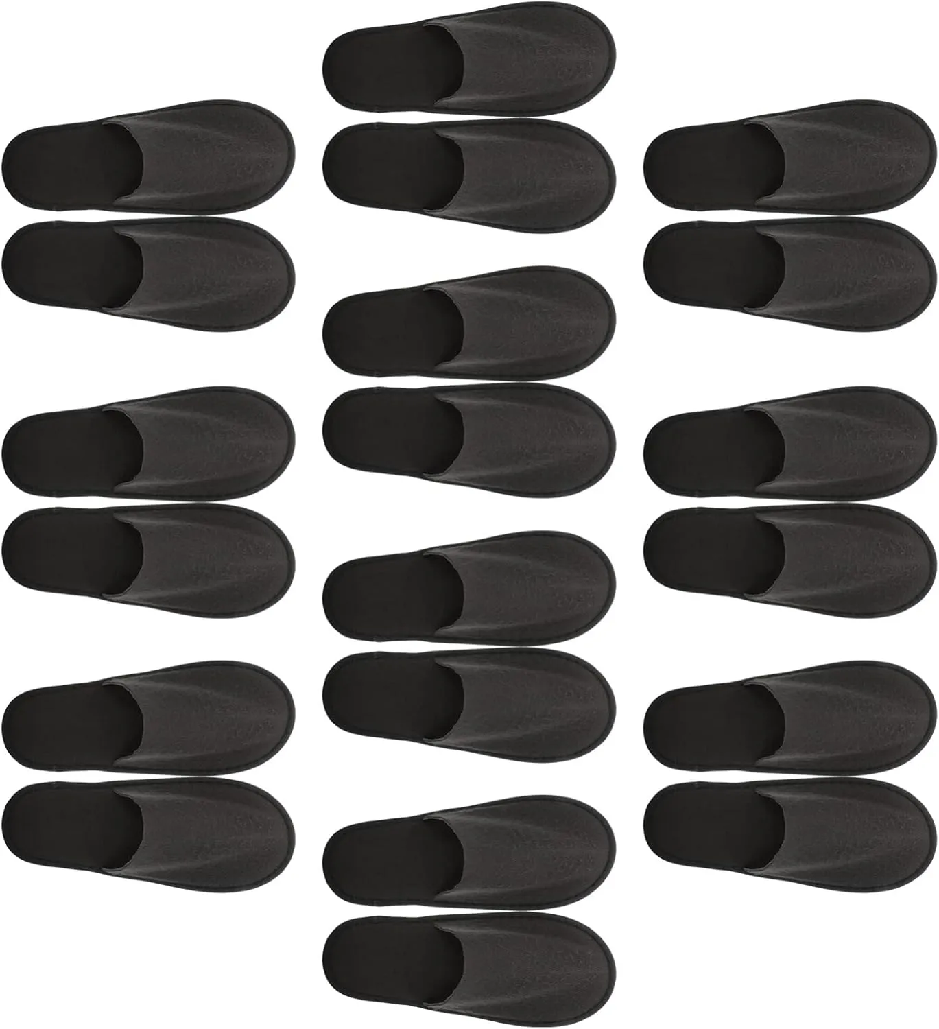 Milisten Shower Shoes 20Pcs Disposable Cotton Closed Toe Slippers Washable Folding Spa Slippers for Guests, Hotels, Office (Light Grey)